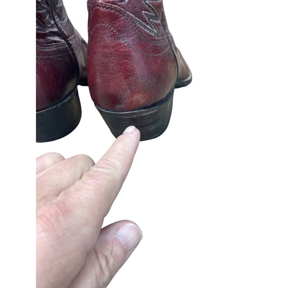 Dan Post Mens Leather Maroon Red Western Cowboy Mid Calf Boots Sz 11.5D SKU 9580 - Picture 13 of 16